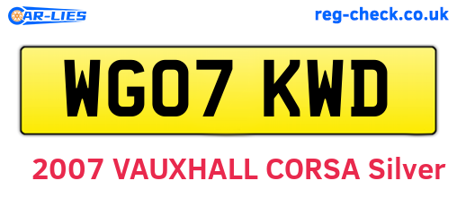 WG07KWD are the vehicle registration plates.