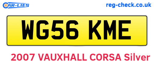 WG56KME are the vehicle registration plates.