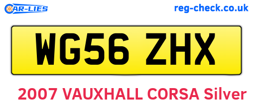 WG56ZHX are the vehicle registration plates.