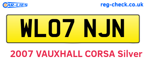WL07NJN are the vehicle registration plates.
