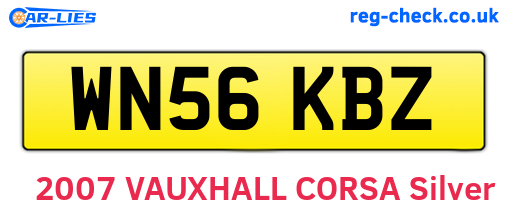 WN56KBZ are the vehicle registration plates.