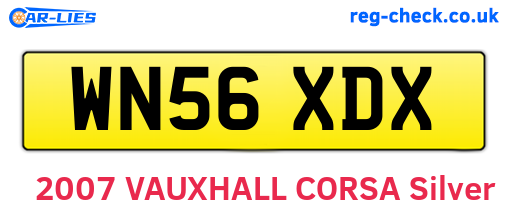 WN56XDX are the vehicle registration plates.