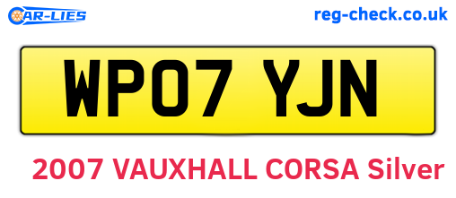 WP07YJN are the vehicle registration plates.