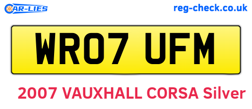 WR07UFM are the vehicle registration plates.