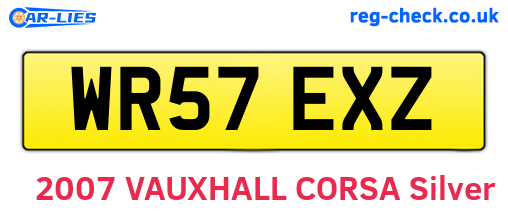 WR57EXZ are the vehicle registration plates.