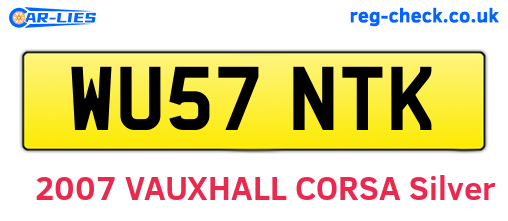 WU57NTK are the vehicle registration plates.