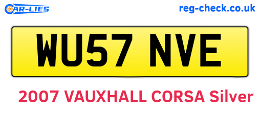 WU57NVE are the vehicle registration plates.