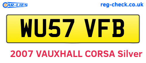 WU57VFB are the vehicle registration plates.