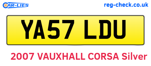 YA57LDU are the vehicle registration plates.