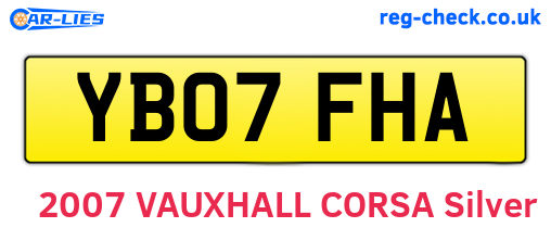 YB07FHA are the vehicle registration plates.