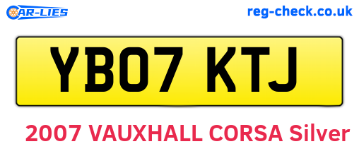 YB07KTJ are the vehicle registration plates.