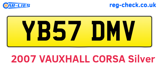 YB57DMV are the vehicle registration plates.