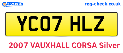 YC07HLZ are the vehicle registration plates.