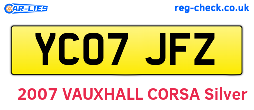 YC07JFZ are the vehicle registration plates.