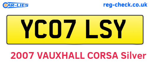 YC07LSY are the vehicle registration plates.