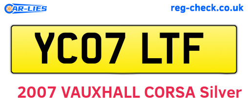 YC07LTF are the vehicle registration plates.