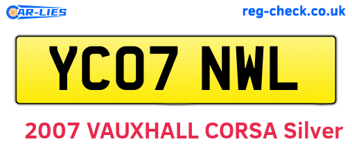 YC07NWL are the vehicle registration plates.