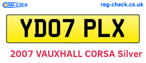 YD07PLX are the vehicle registration plates.