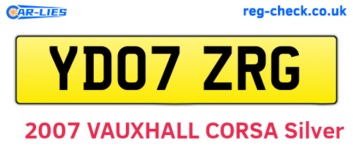 YD07ZRG are the vehicle registration plates.