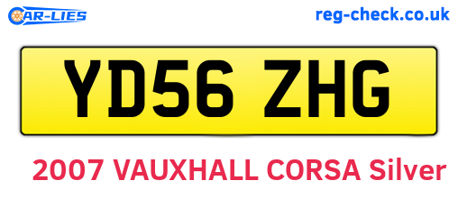 YD56ZHG are the vehicle registration plates.