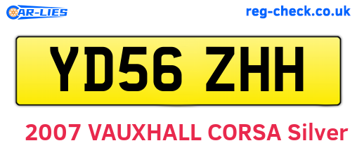 YD56ZHH are the vehicle registration plates.