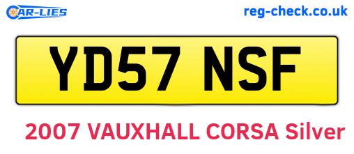 YD57NSF are the vehicle registration plates.