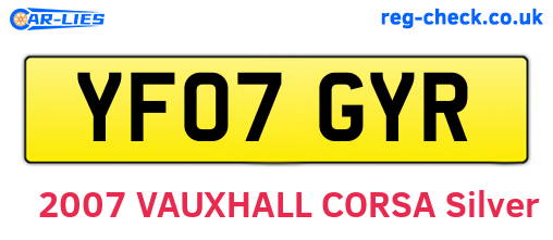 YF07GYR are the vehicle registration plates.