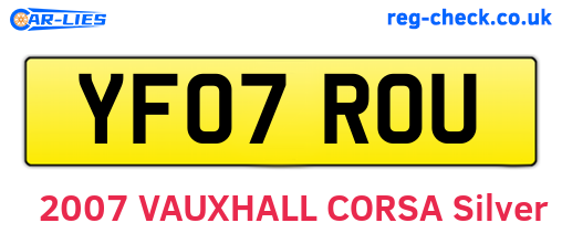 YF07ROU are the vehicle registration plates.