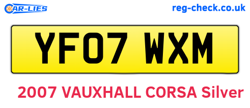 YF07WXM are the vehicle registration plates.