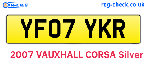 YF07YKR are the vehicle registration plates.