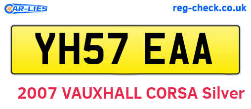 YH57EAA are the vehicle registration plates.