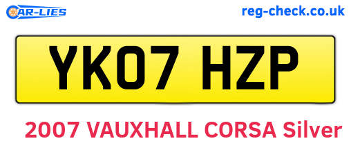YK07HZP are the vehicle registration plates.