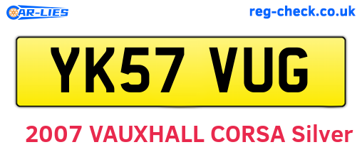 YK57VUG are the vehicle registration plates.
