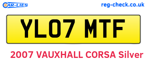 YL07MTF are the vehicle registration plates.
