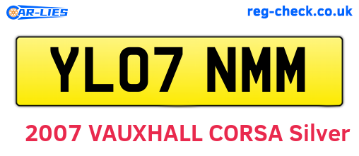 YL07NMM are the vehicle registration plates.