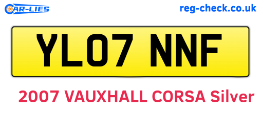 YL07NNF are the vehicle registration plates.