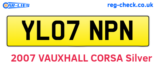 YL07NPN are the vehicle registration plates.