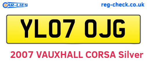 YL07OJG are the vehicle registration plates.
