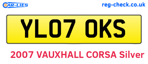 YL07OKS are the vehicle registration plates.