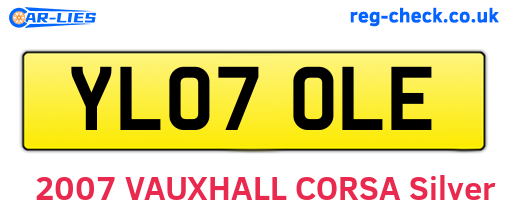 YL07OLE are the vehicle registration plates.
