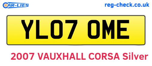 YL07OME are the vehicle registration plates.