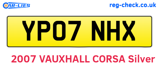 YP07NHX are the vehicle registration plates.