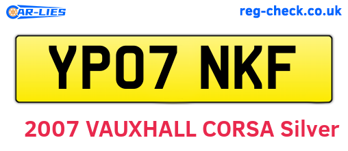 YP07NKF are the vehicle registration plates.