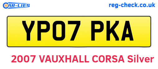 YP07PKA are the vehicle registration plates.