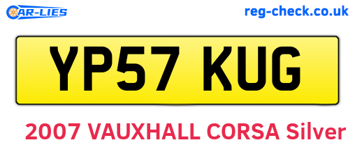 YP57KUG are the vehicle registration plates.