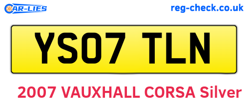 YS07TLN are the vehicle registration plates.