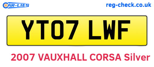YT07LWF are the vehicle registration plates.