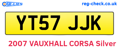 YT57JJK are the vehicle registration plates.