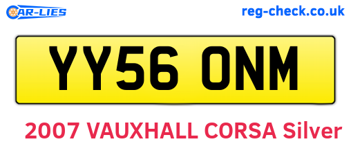 YY56ONM are the vehicle registration plates.