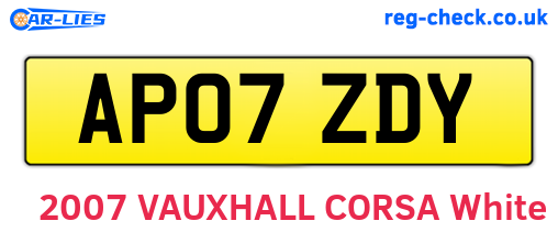 AP07ZDY are the vehicle registration plates.